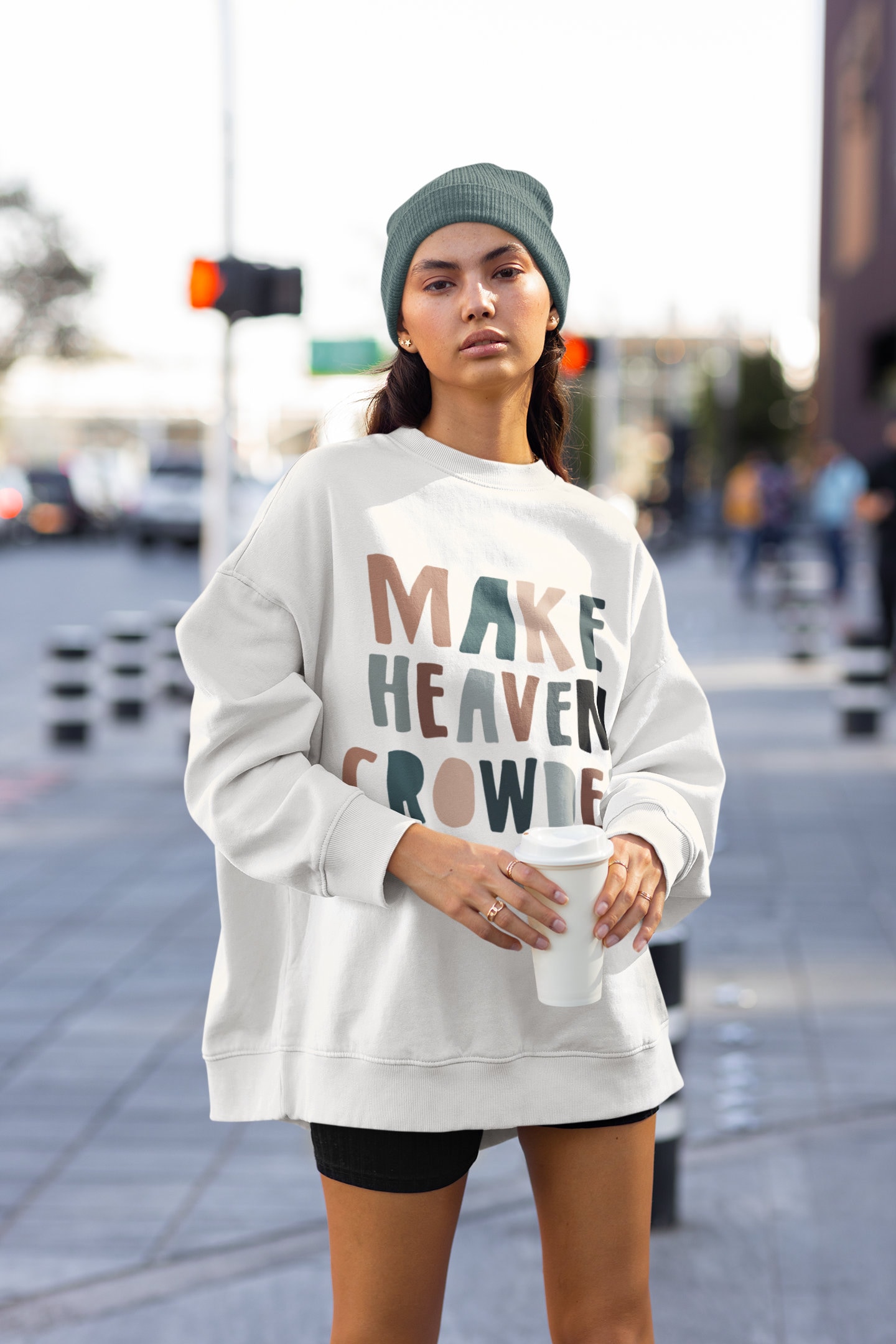 Make Heaven Crowded Christian Sweatshirt Christian Crewneck Christian Streetwear Christian Apparel Faith Sweatshirt Christian Gift Aesthetic