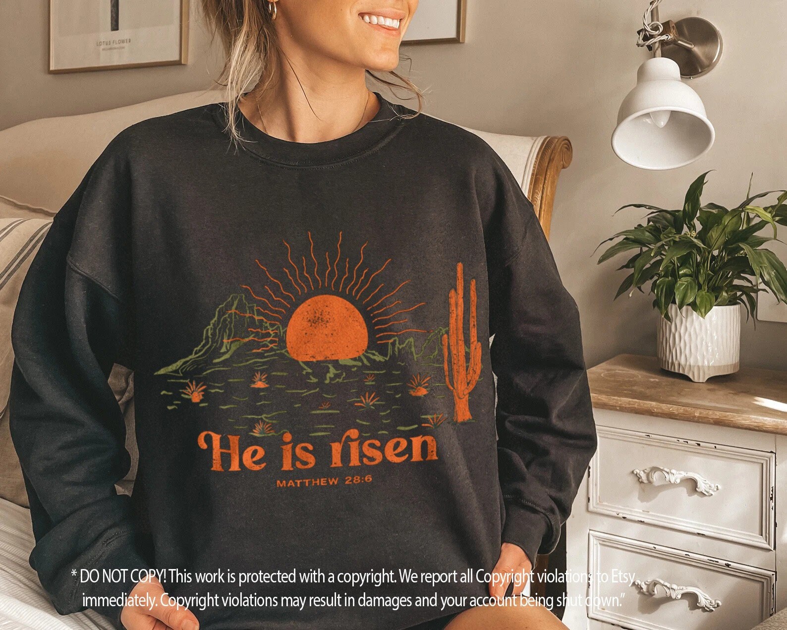 He is Risen Christian Sweatshirt Christian Crewneck Christian Streetwear Christian Apparel Faith Sweatshirt  Christian Gift  Christian Clot