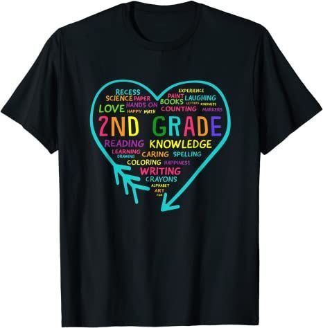 Back To School 2021 – Heart Tee 2Nd Grade Back To School T-Shirt For Teachers And Kids